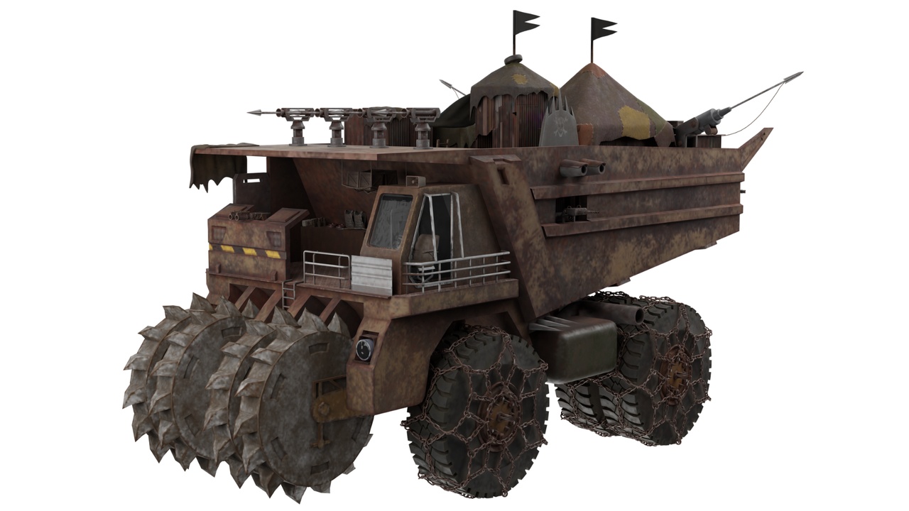 Media 1 for listing Post-Apocalyptic Armored Fortress Truck (3D Model)