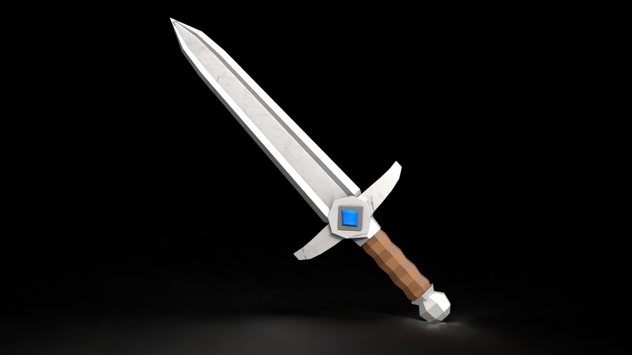 Media 1 for listing FREE Low Poly Fantasy Stylized RPG Sword