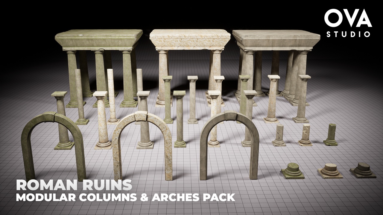 Media 1 for listing Roman Ruins – Modular Columns & Arches Kit