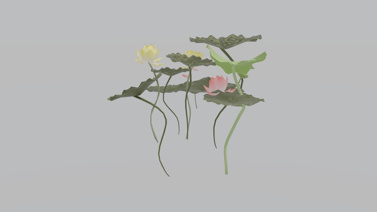 Media 1 for listing Water Lily Lotus Pot Plant 3D Model