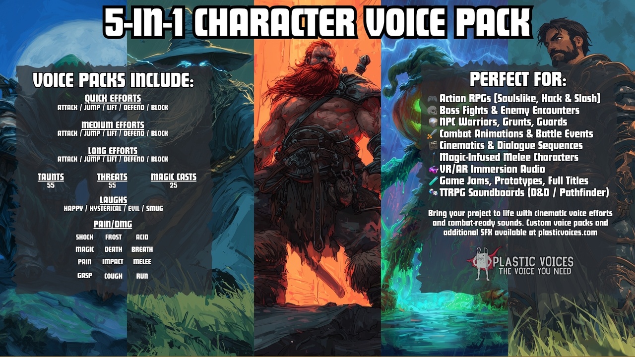 Media 1 for listing FOUNDRY VOICE PACK | 624 Efforts & Phrases | 5 IN 1 FULL PACK