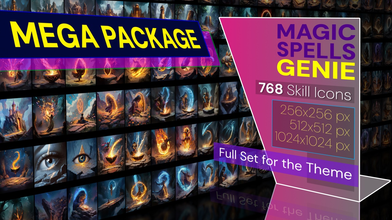Media 1 for listing Complete Set of magic Icons - Genie