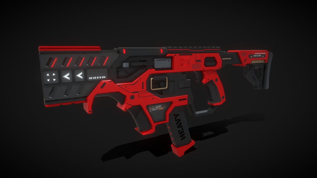 Media 1 for listing GUN ( Game ready asset ) Red version