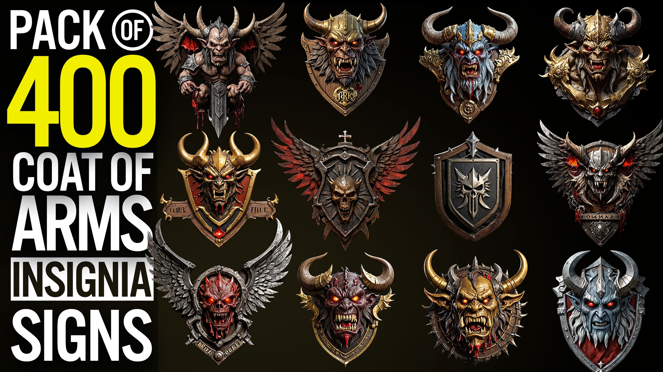 Media 1 for listing Vol 12 400+ Brutal orc style signs