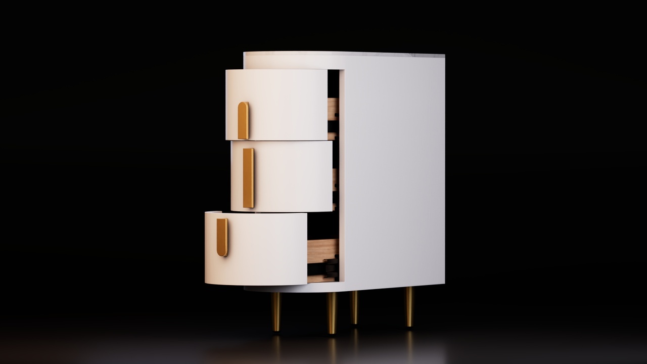 Media 1 for listing Drawer Cabinet with Brass Handles
