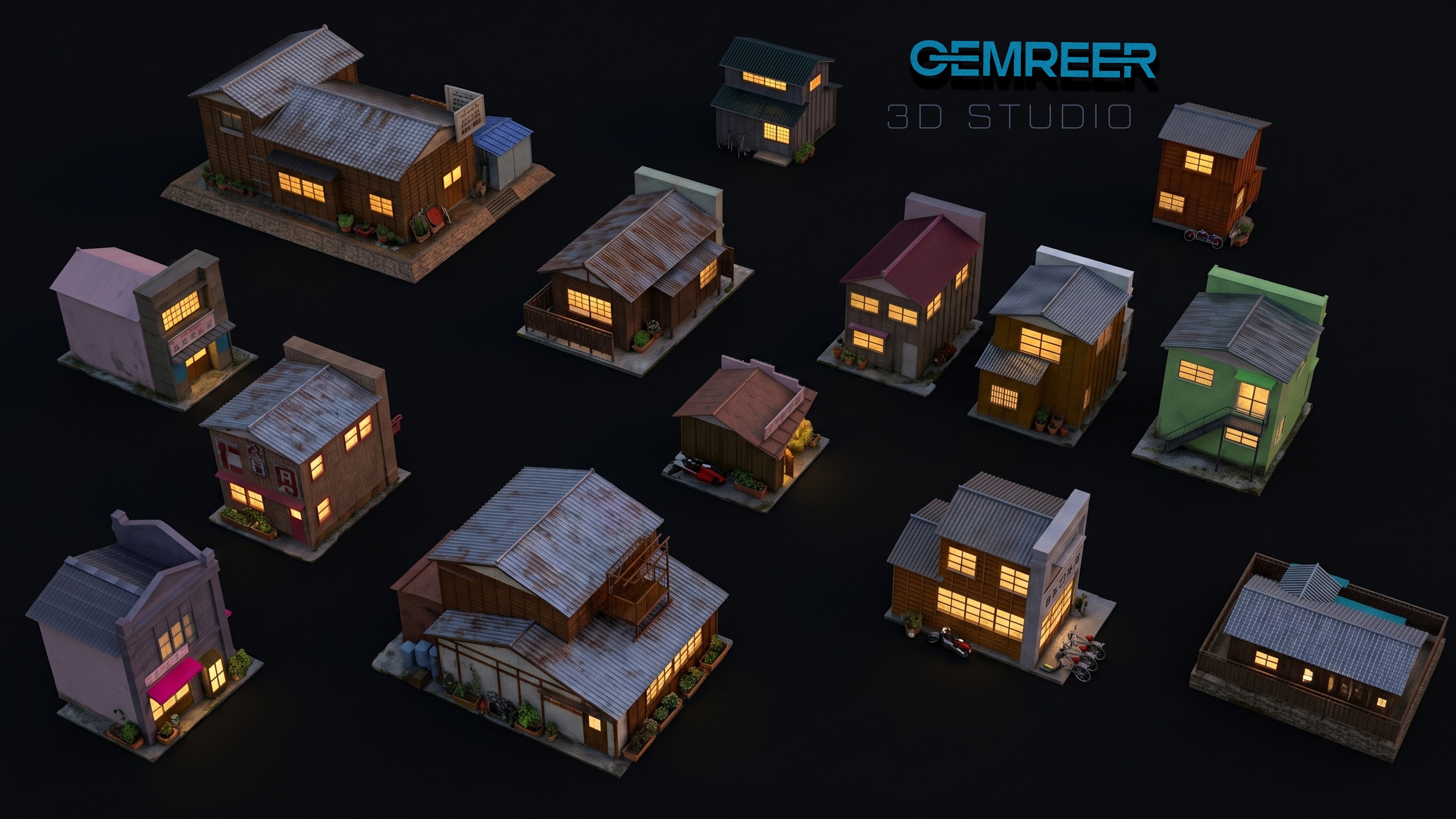 Media 1 for listing Asian Shop Asset Pack 14 Piece