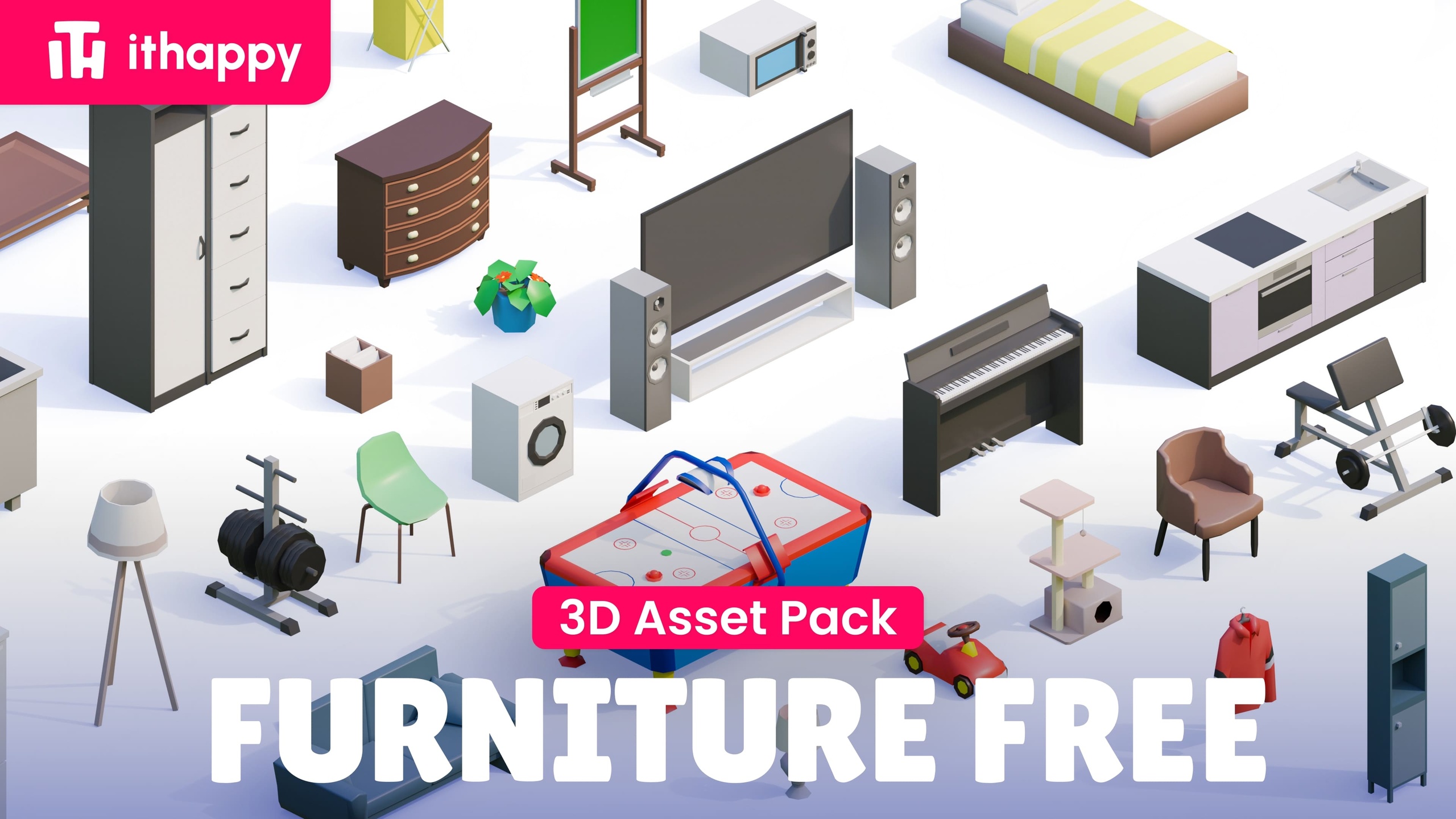 Media 1 for listing Furniture FREE - Low Poly 3D Models Pack
