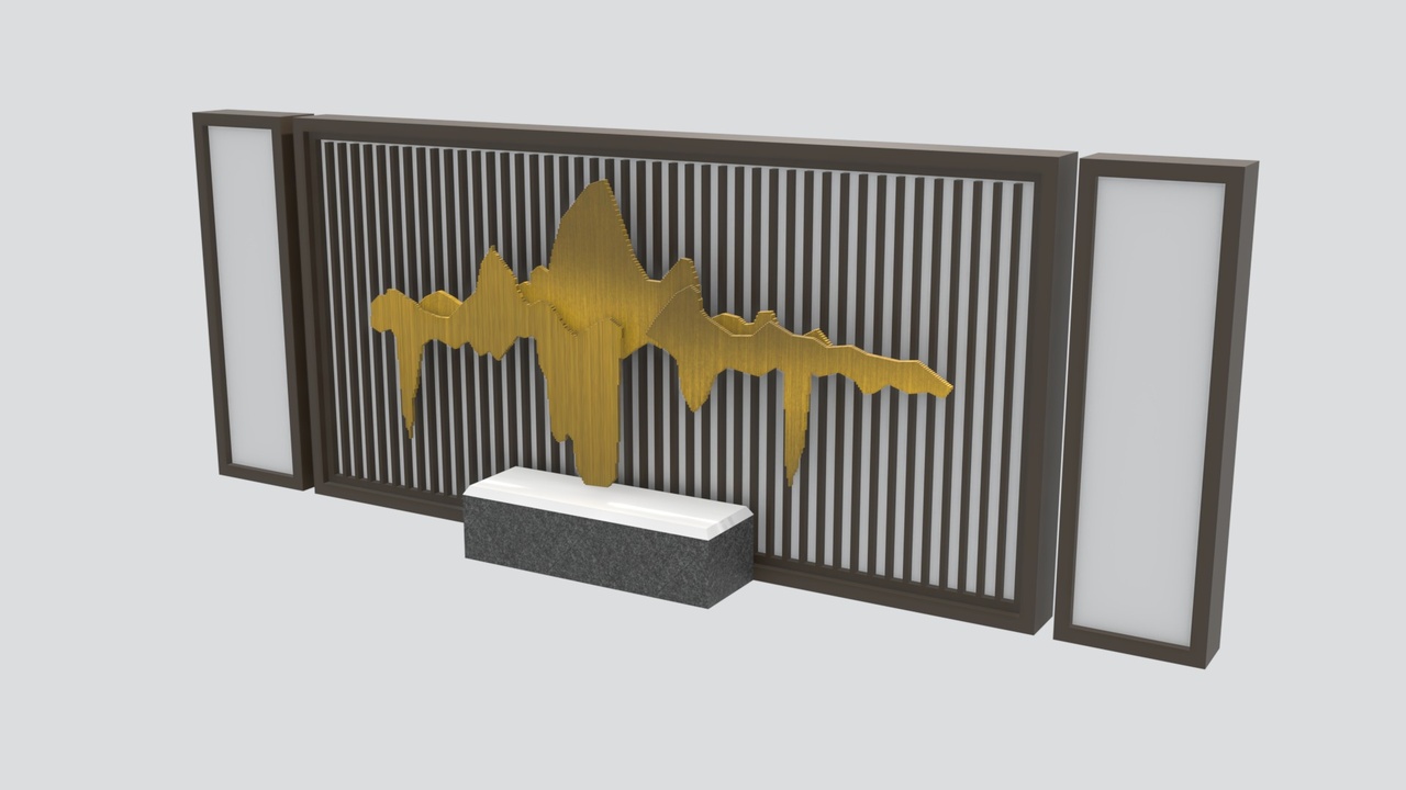 Media 1 for listing Chinese Landscape Stone Relief Wall 3D Model