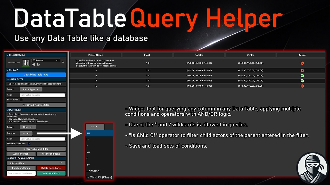 DataTable Query Helper: Advanced Multi-Filter & Search Engine | Fab