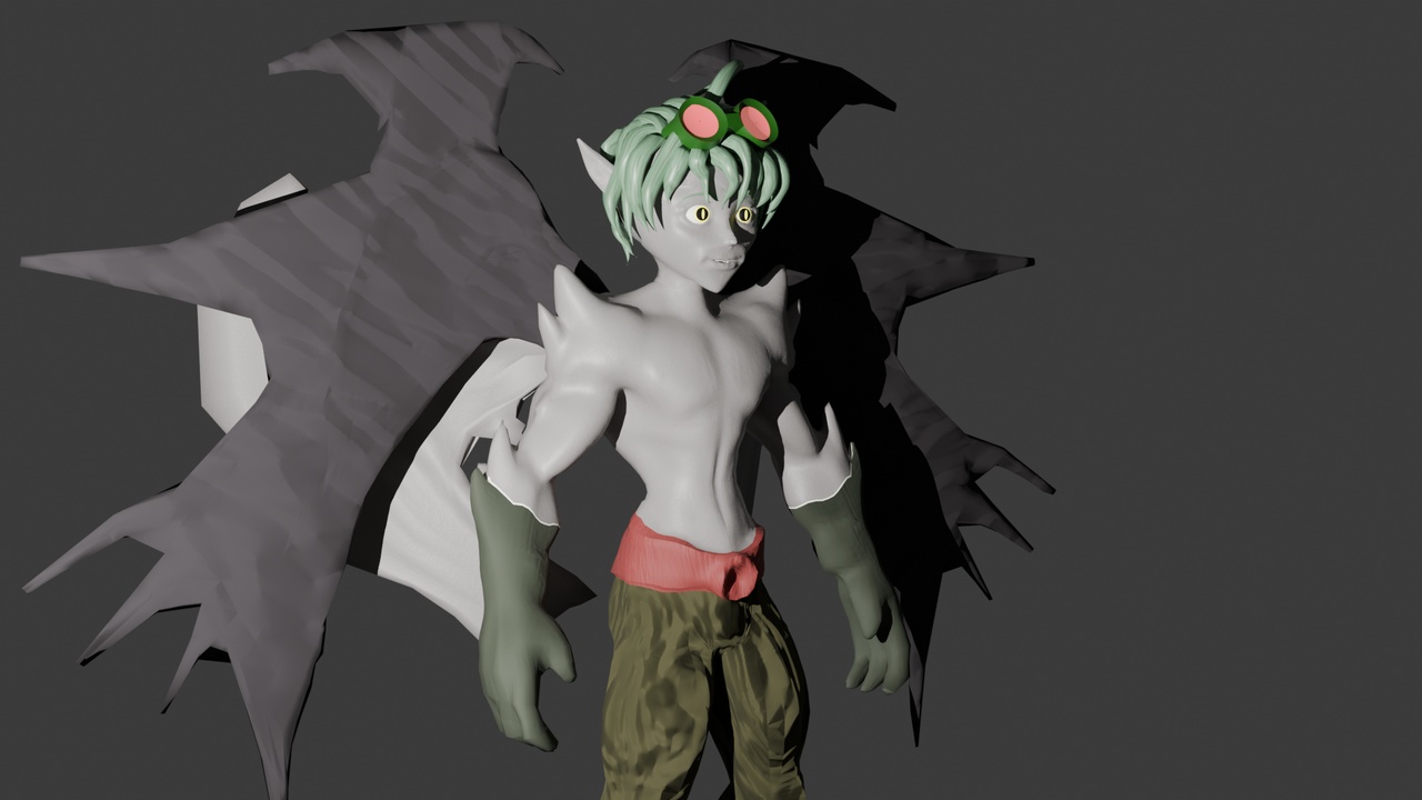 Media 1 for listing Stylized low poly Anime Demon Avatar – VTuber & VSeeFace Ready Base
