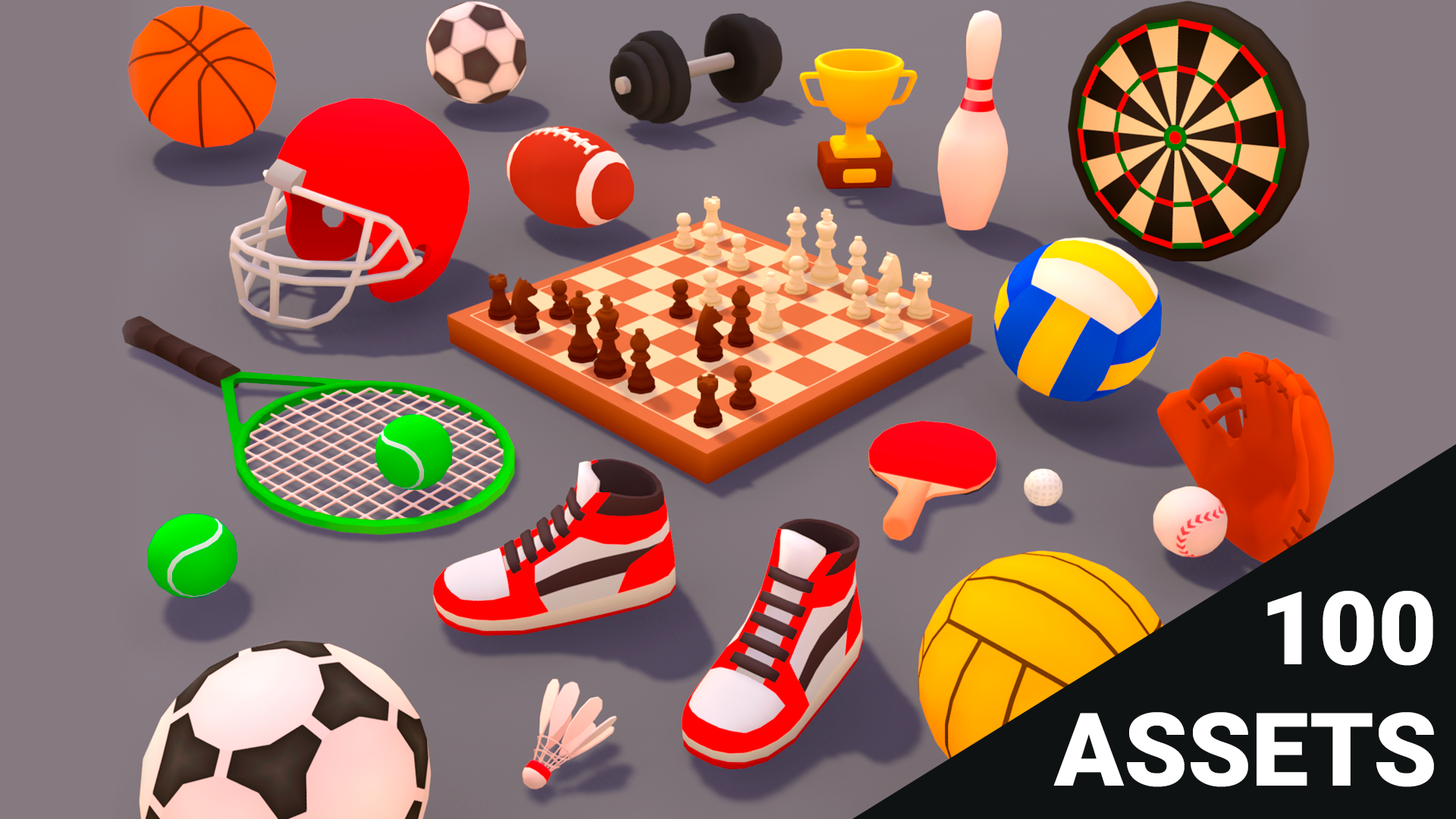 Sports Equipment - Lowpoly Big Pack | Fab