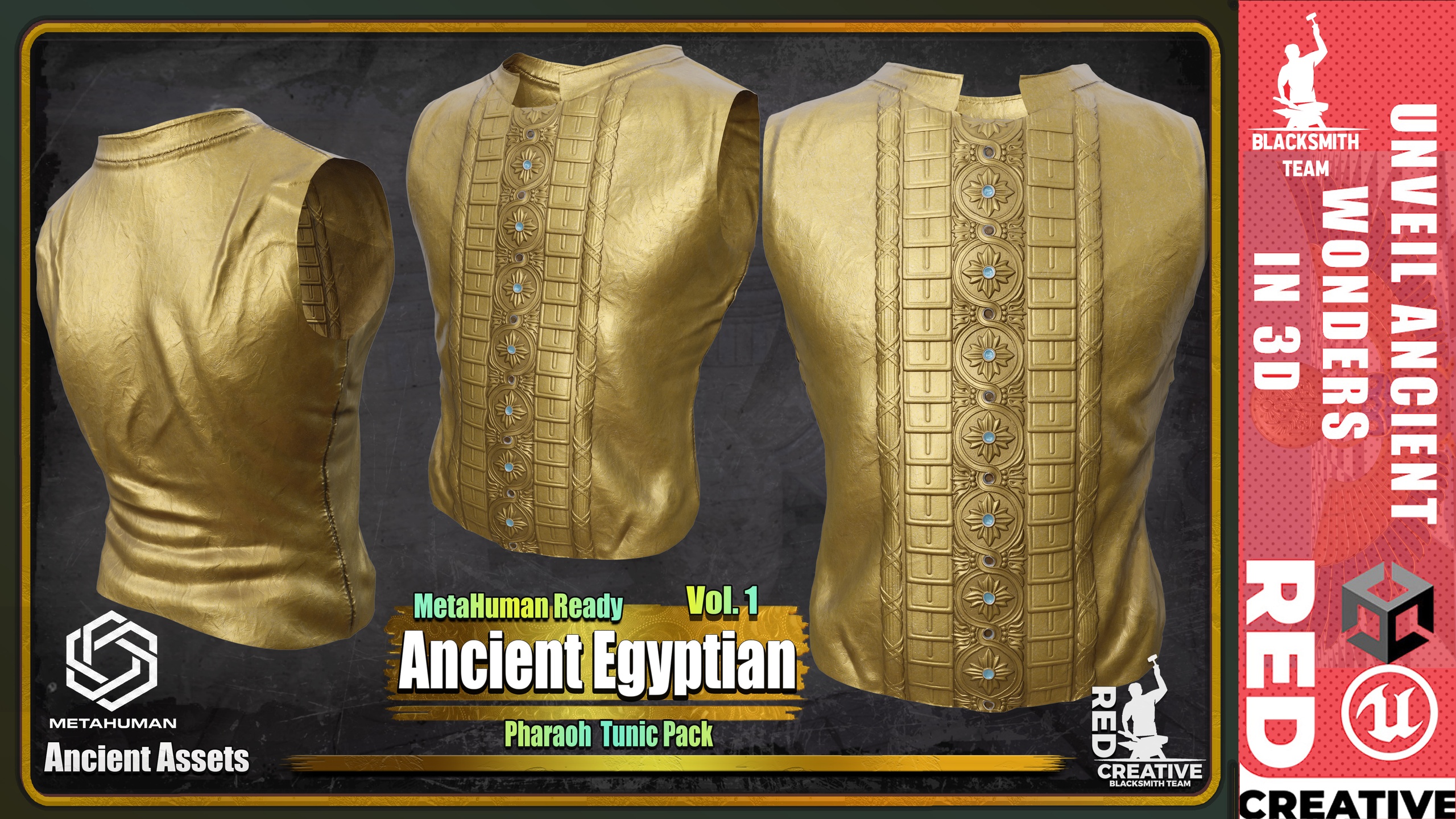 Media 1 for listing Ancient Egyptian Pharaoh Tunic - MetaHuman Ready (Vol. 1)