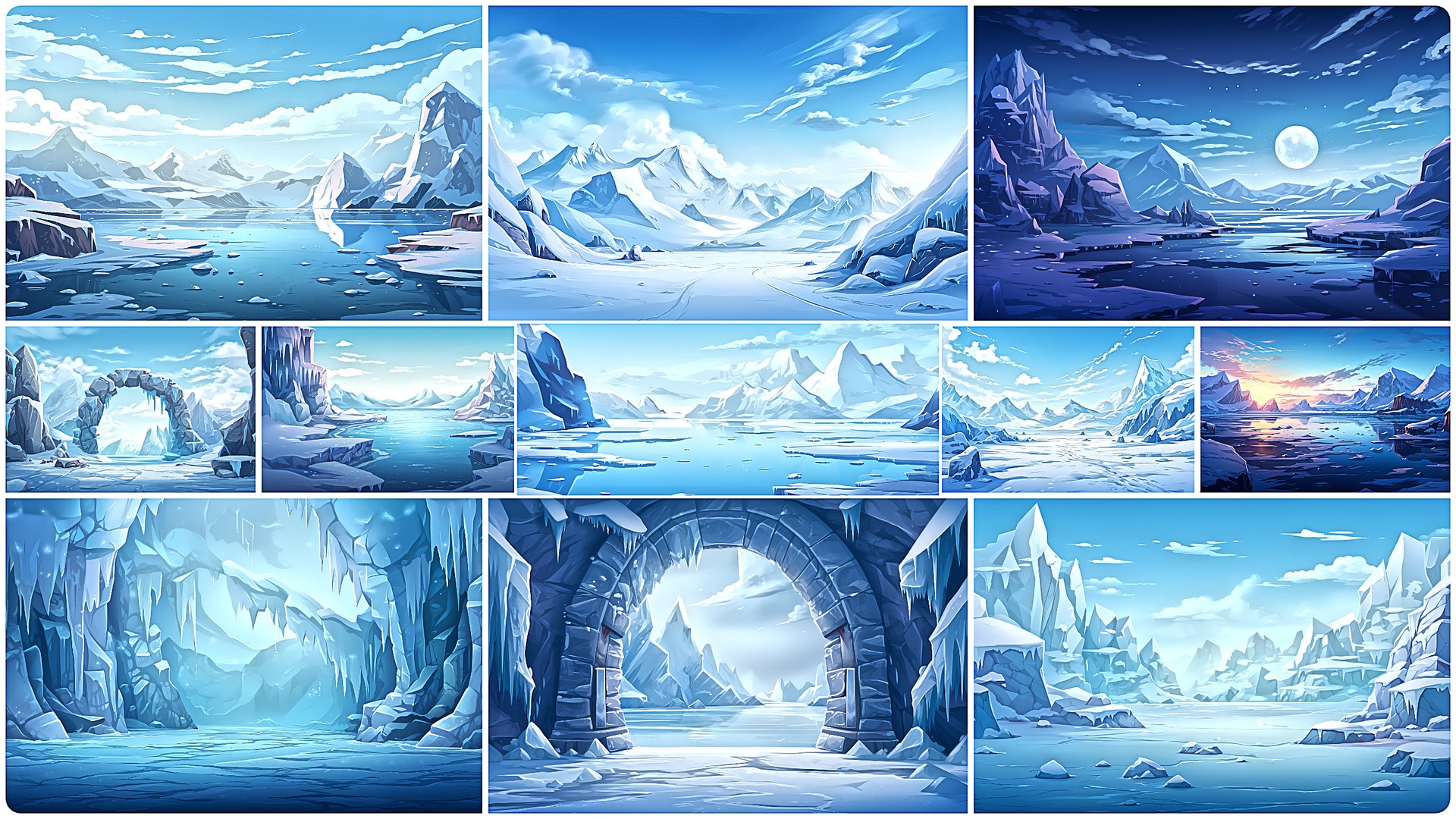 Media 1 for listing BACKGROUND - Stylized Antarctica 2