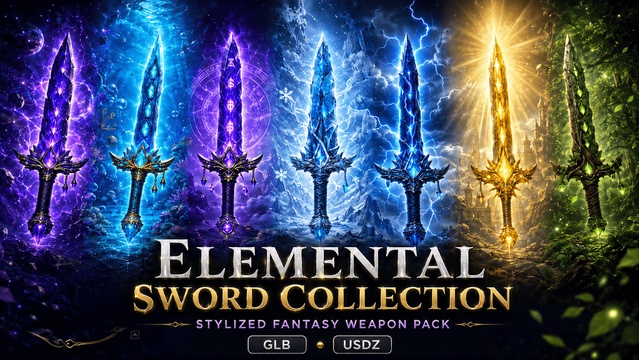 Elemental Swords & Daggers — Cobalt Game Assets