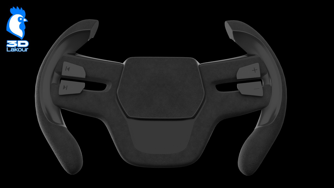 Media 1 for listing Steering Wheel | Futuristic GT Racing Yoke - High-Tech Automotive | Sim Ready
