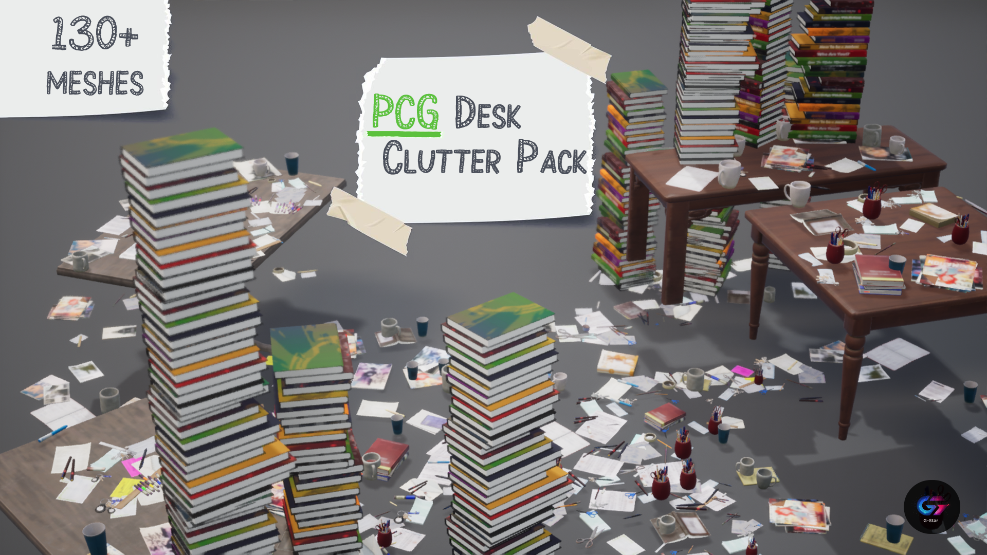 Generated Desk Clutter Pack | Fab