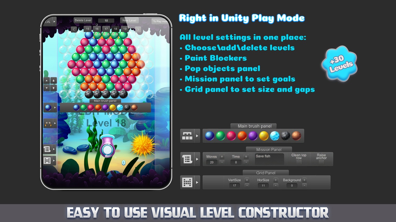 MK Bubble Shooter Kit • Underwater Pop Game Template 제품 등록을 위한 미디어 1개