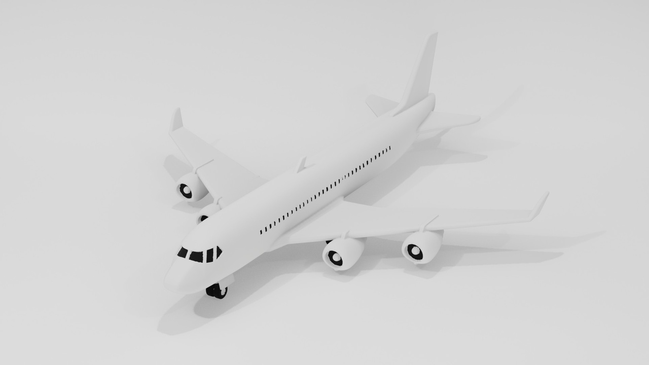 Media 1 for listing Commercial Airplane 3D Model – Low Poly Aircraft