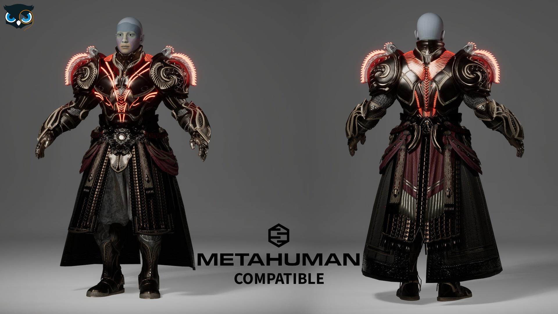 Futuristic Armored Robe Cyber Fantasy Glowing | Fab