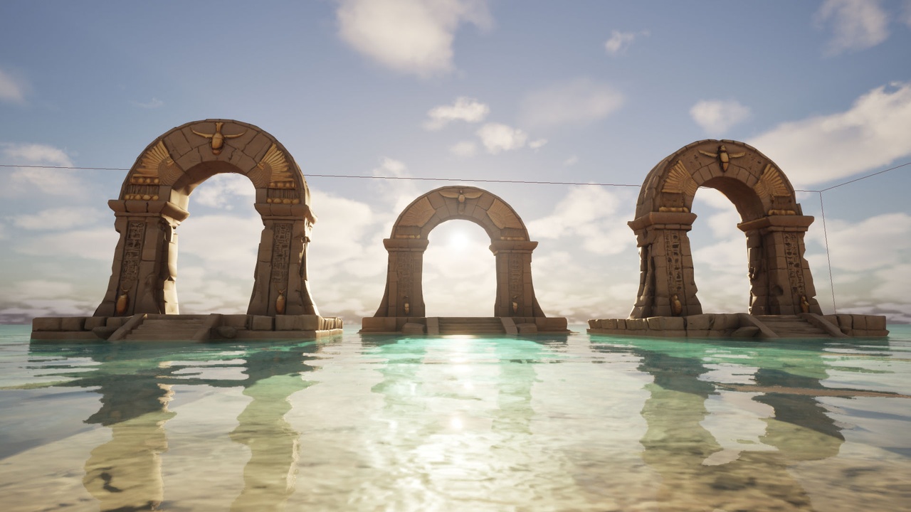 Media 1 for listing Egyptian Stargate Bundle 3 Pack - Low Poly Gateway - Ancient Portals