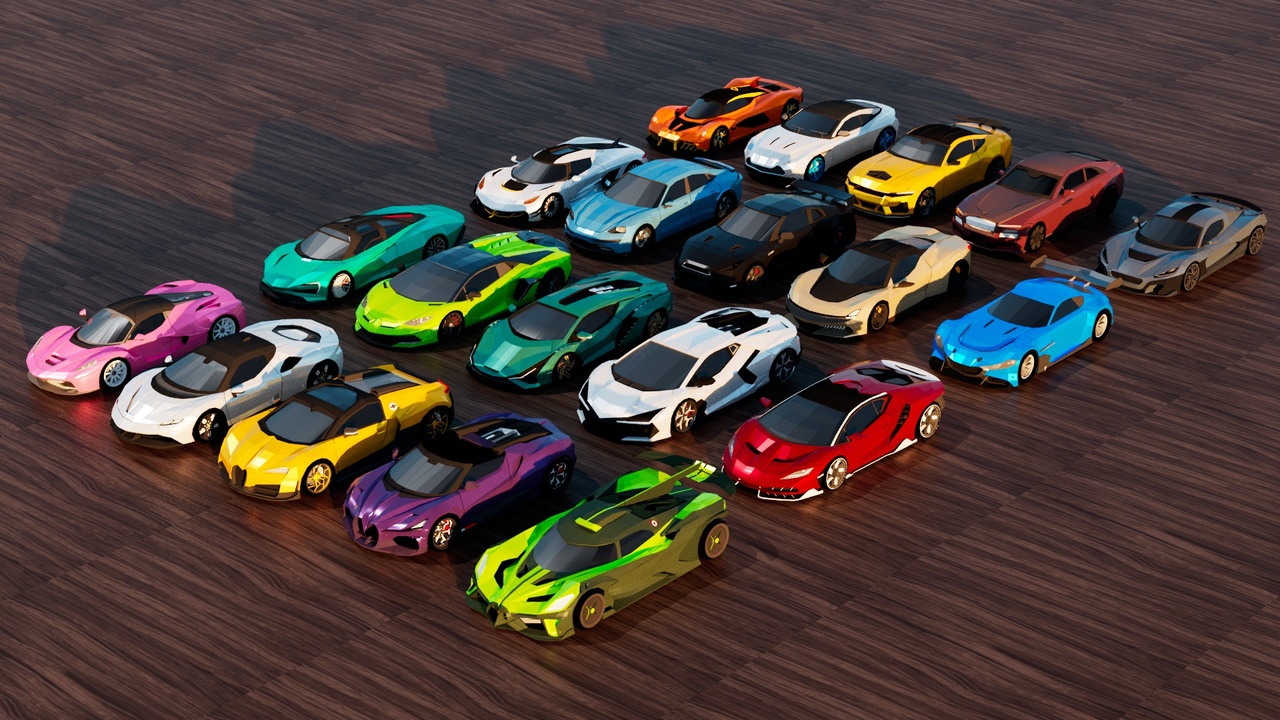 Media 1 for listing 20x Low-Poly GENERIC Car PACK