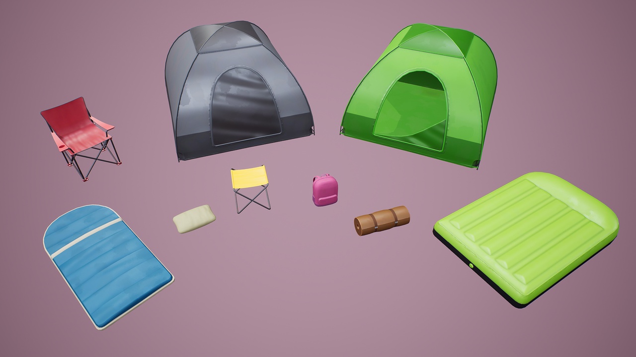 Multimedia 1 para anuncio Stylized Rest Camping Items