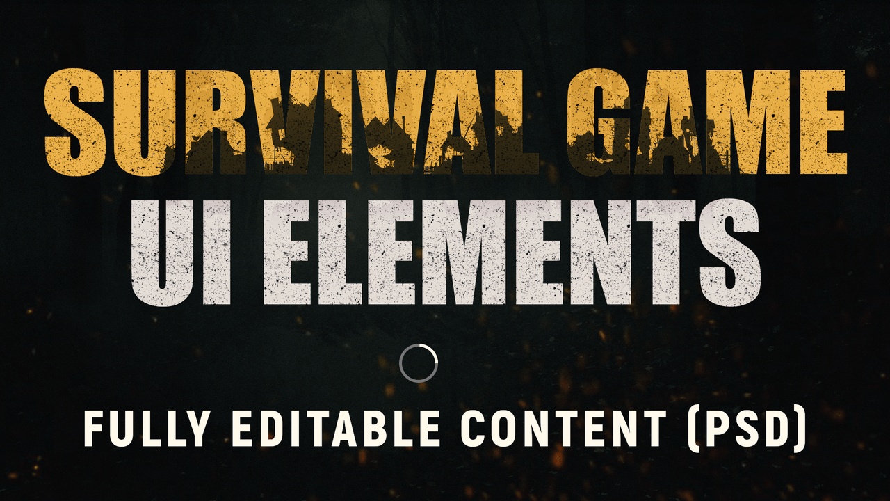 Media 1 for listing EDITABLE SURVIVAL HORROR UI ELEMENTS BUNDLE (PNG + PSD)
