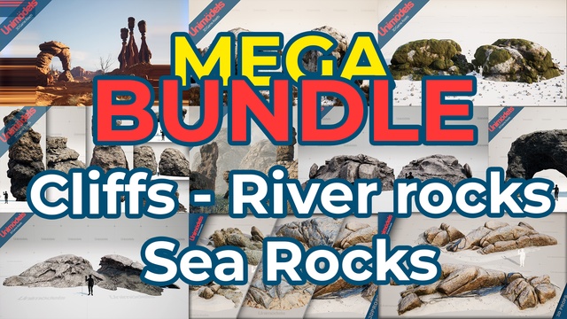 Bundle Photogrammetry Rocks & Cliffs Ultimate - 4-in-1 Biome Collection