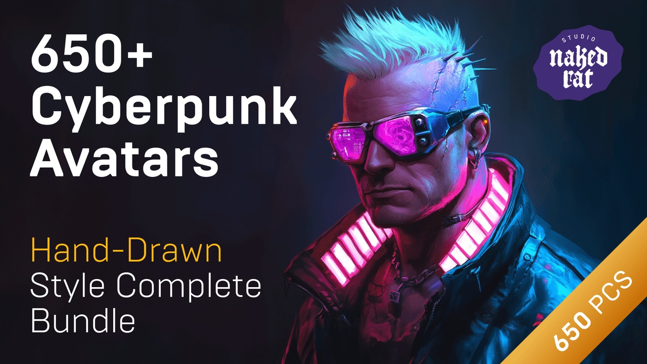 Media 1 for listing Cyberpunk Sci-Fi Avatars: Cyborgs, Monsters, Scavengers, Police