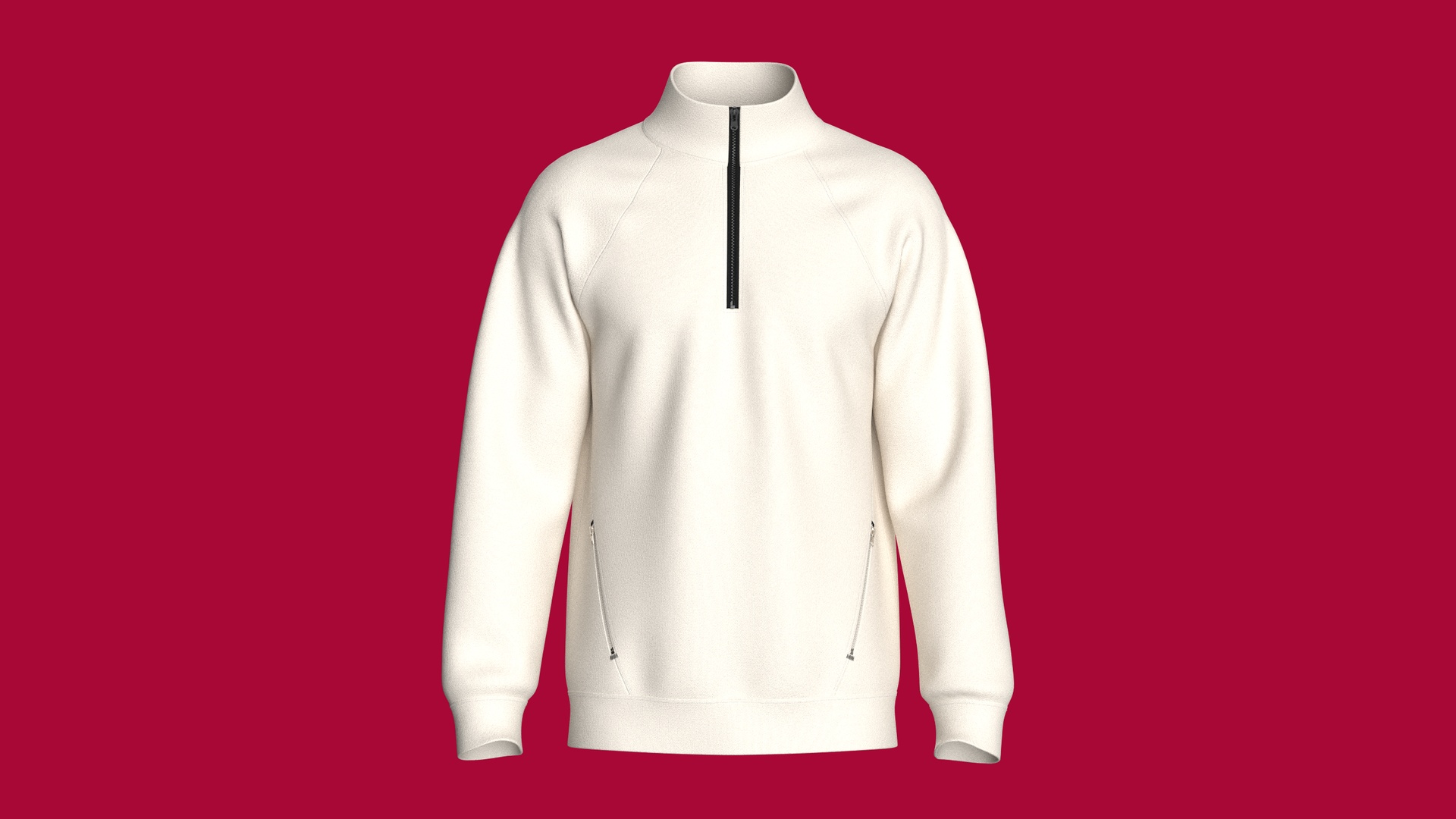 Media 1 for listing Men Raglan Half Zip Jacket With Bartack | High Poly