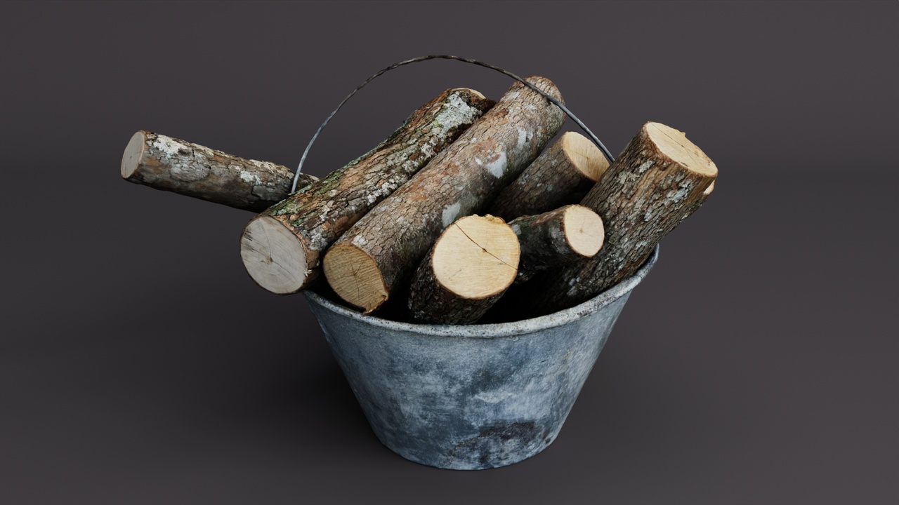 Media 1 for listing Metal Bucket with Firewood
