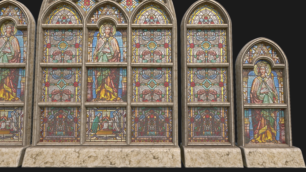 Media 1 for listing Stained Glass Window Pack Church Medieval Temple