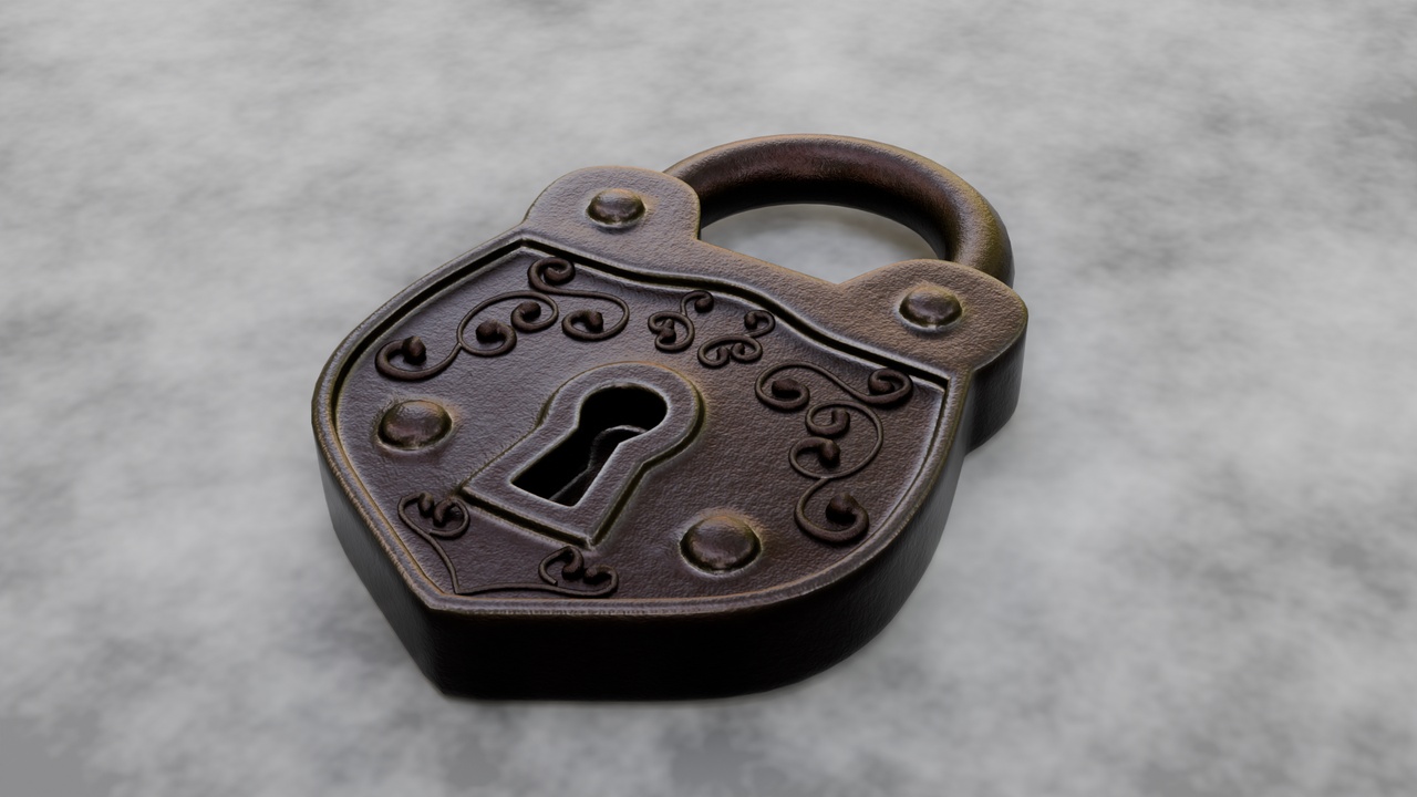 Media 1 for listing Vintage Ornamental Padlock  Medieval Decorative Lock