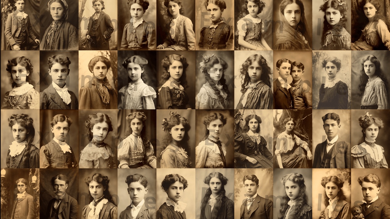 Media 1 for listing Vintage Photo Collection - 427 Portraits, Authentic Old-style Photographs