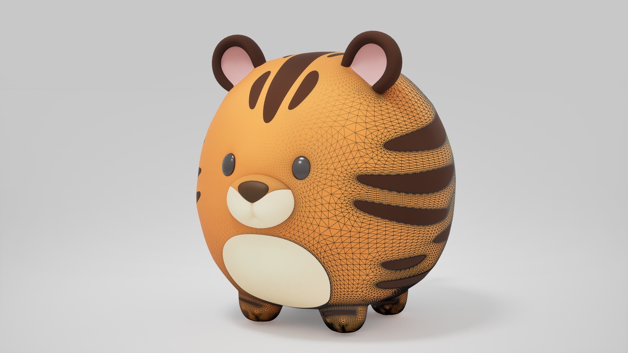 Media 1 for listing Balloon-style 3D Character-Tiger