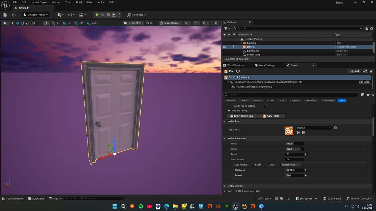 Procedural Door HDA – Fully Parametric Asset for Houdini & UE5 | Fab