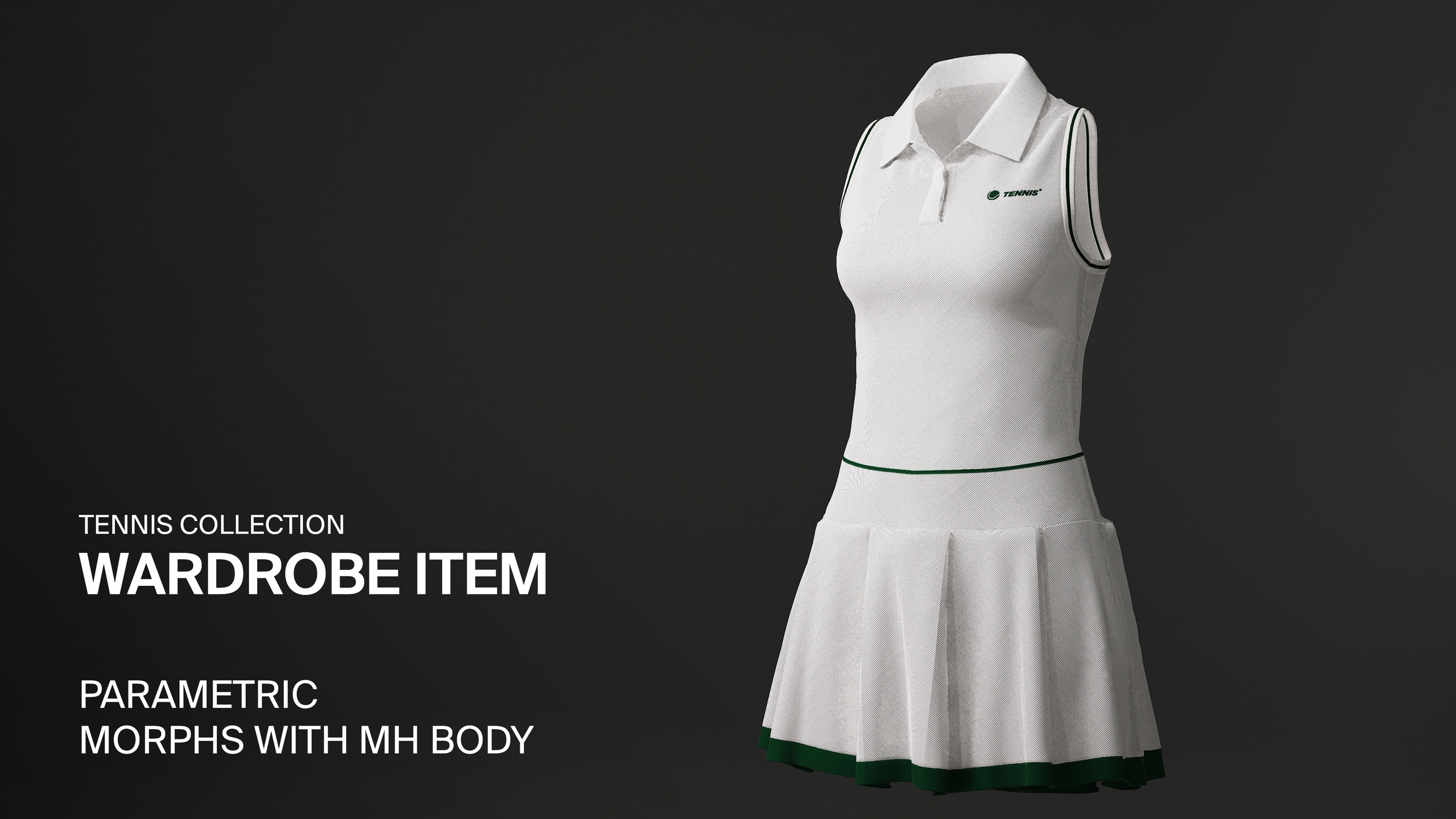 Multimedia 1 dla listy Tennis Dress - Parametric Wardrobe Item