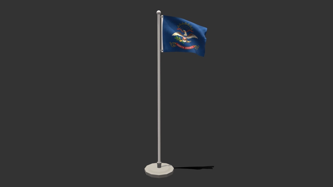 Low Poly Seamless Animated North Dakota Flag | Fab