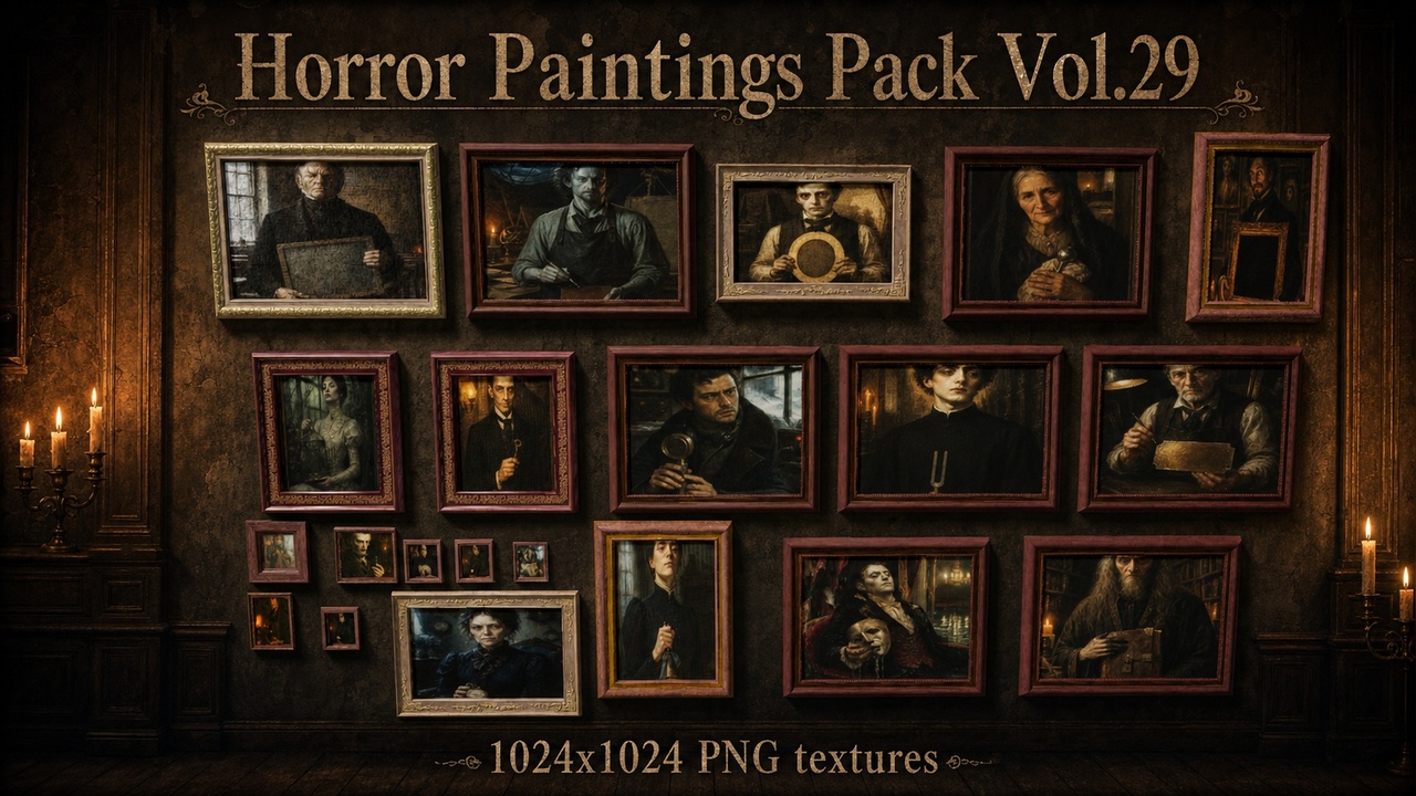 Media 1 for listing Horror Faces Paintings Pack Vol.29