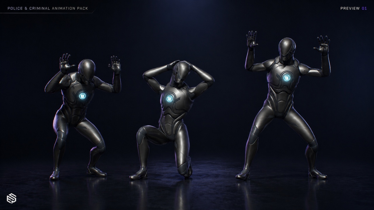 Police & Criminal Animation Pack (Restrain & Surrender) | Fab