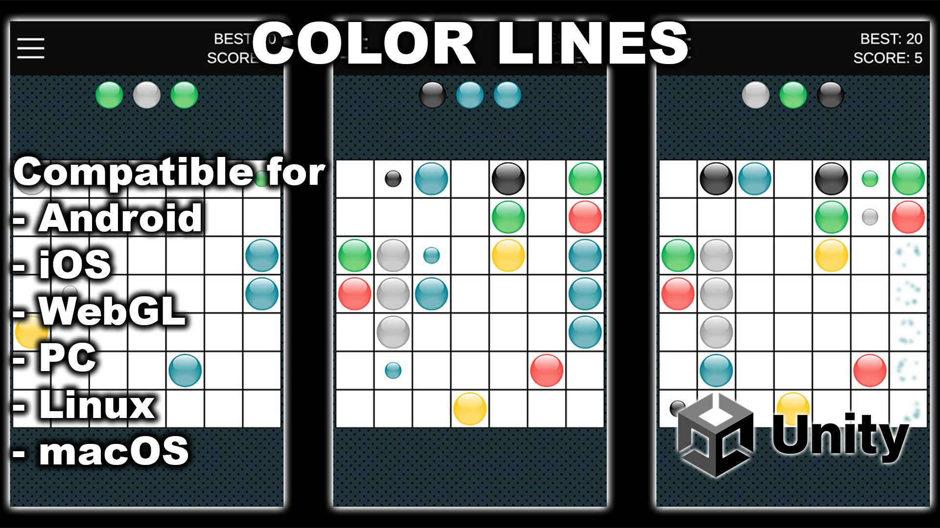 Color Lines - connect dots - simple puzzle game | Fab