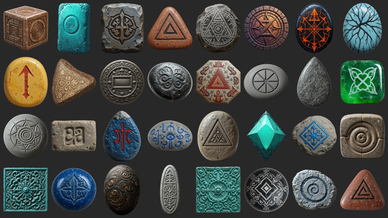 Media 1 for listing 168 Ancient Runestones And Artifacts - Icons