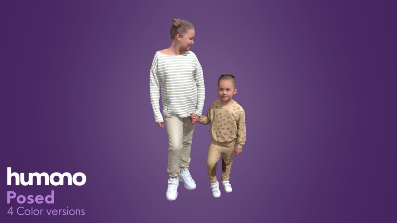 Media 1 for listing Posed Group Girl Kids Sisters Walking - Humano 027-4350