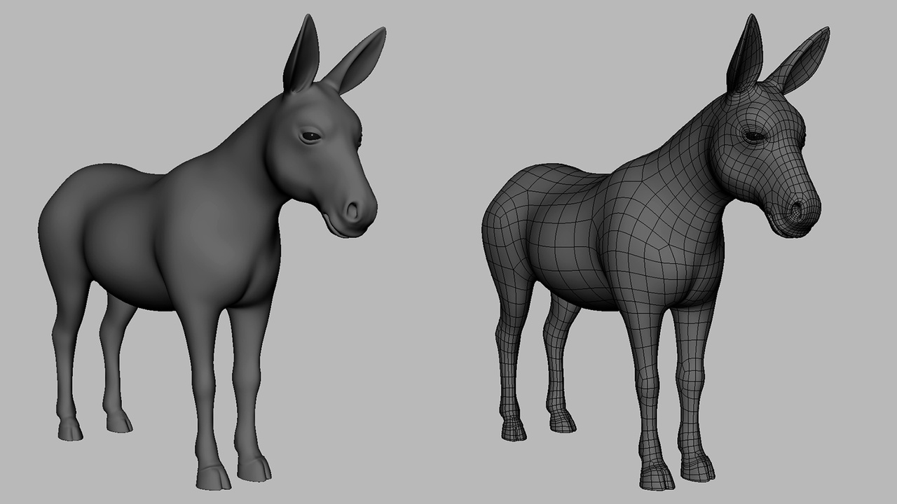 Media 1 for listing Donkey - Topology + UV Map
