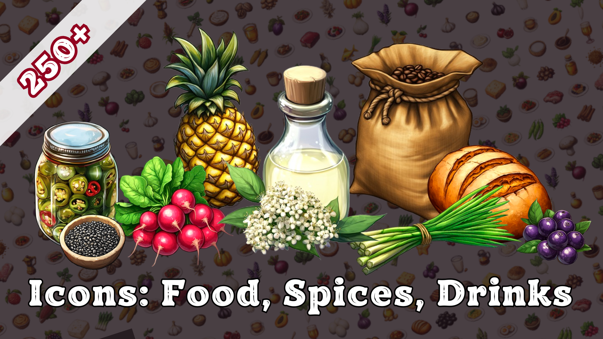 Icons: Food, Spices, Drinks | Fab