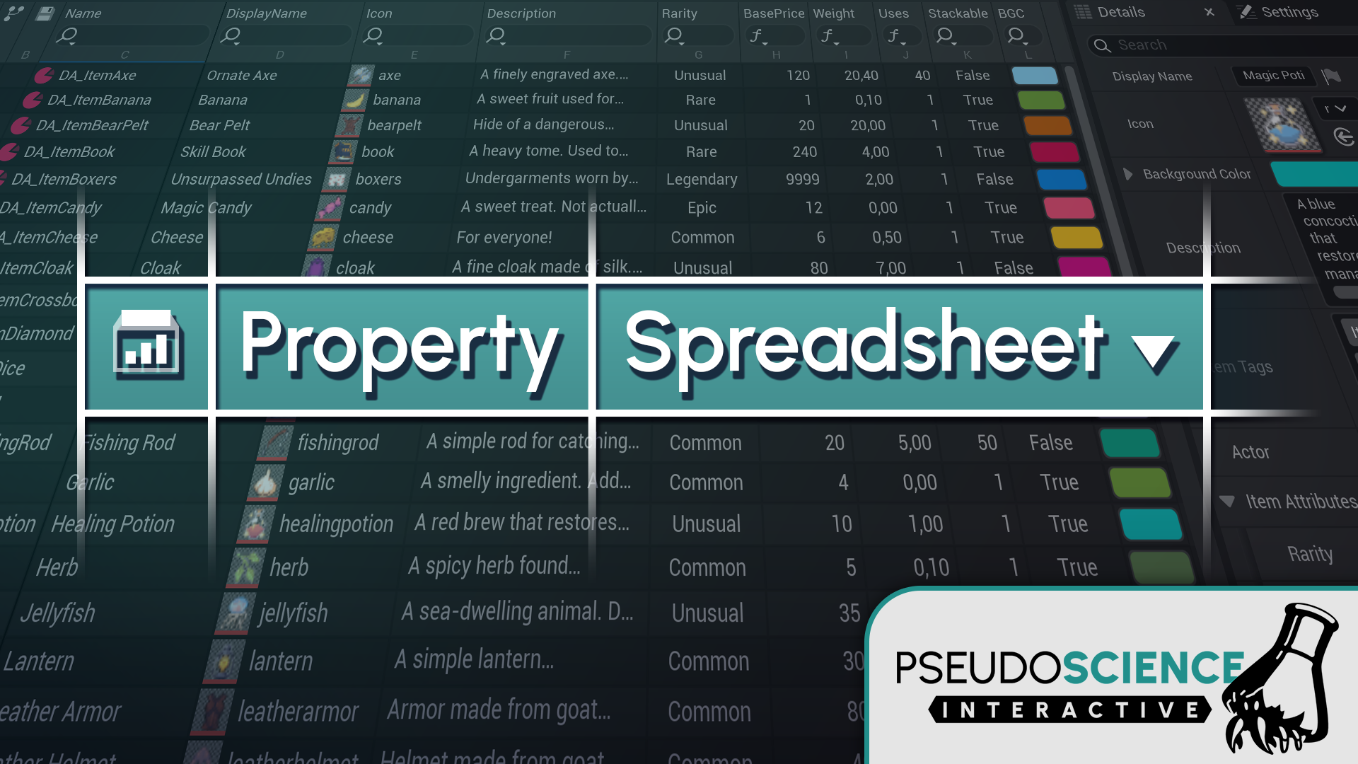 PSI Property Spreadsheet | Fab