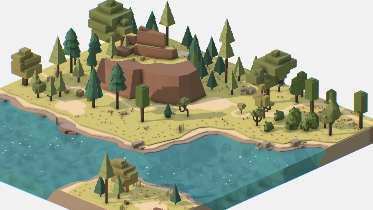 商品 isometric Style Infographics Camping Level Constructor Level Scene Location 3D 的媒体 1