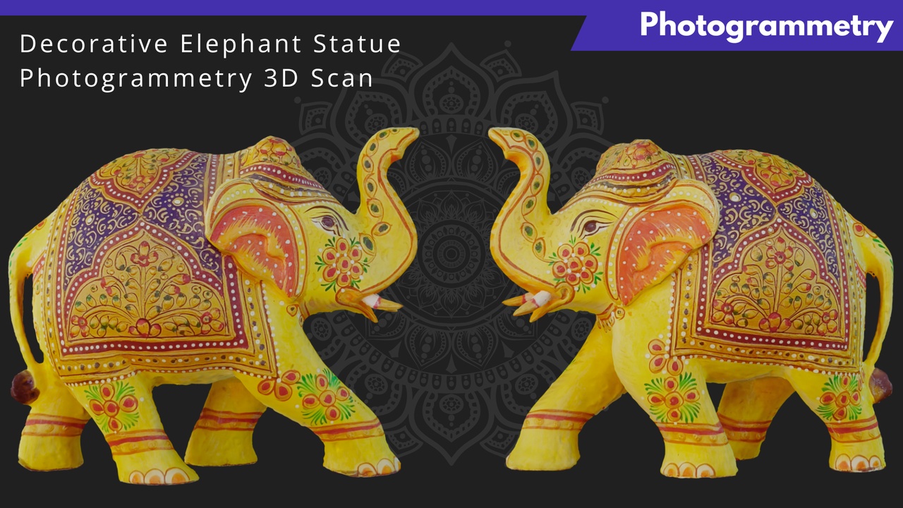 Media 1 for listing Decorative Elephant Statue – Photogrammetry 3D Scan