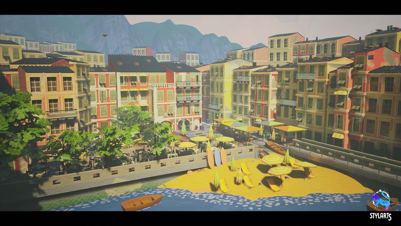 商品 Stylized Tuscany Seaside City ( Stylized Tuscany City City Town Town Tuscany ) 的媒体 1