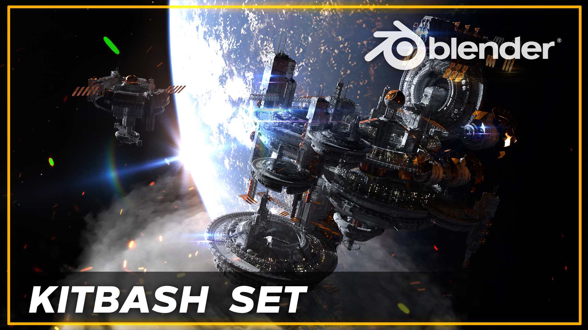 Sci Fi SPACE STATION Kitbash | 3D Kitbash Asset Pack | Blender | Fab